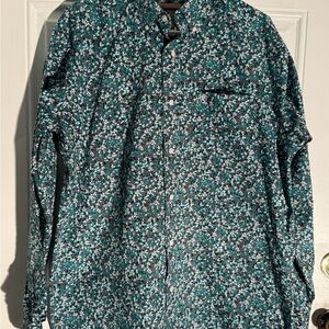 Ariat Men's Teal and Black Patterned Shirt Jacket